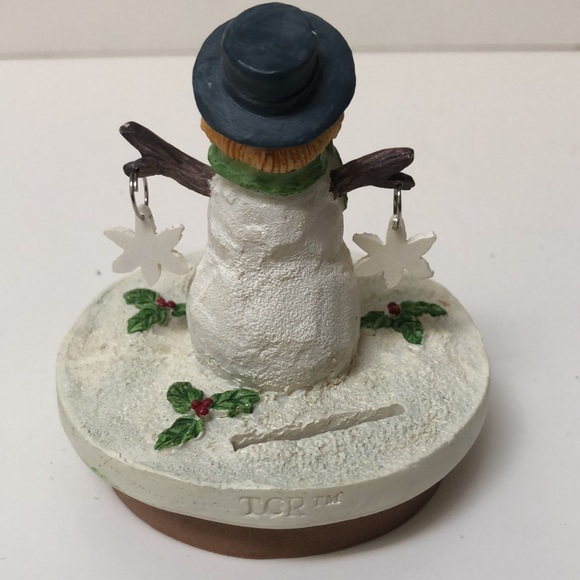 Snowman holding snowflakes Candle Topper - Picture 3 of 8